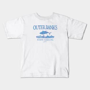 Outer Banks, NC, Yellowfin Tuna Leaping Over Waves Kids T-Shirt